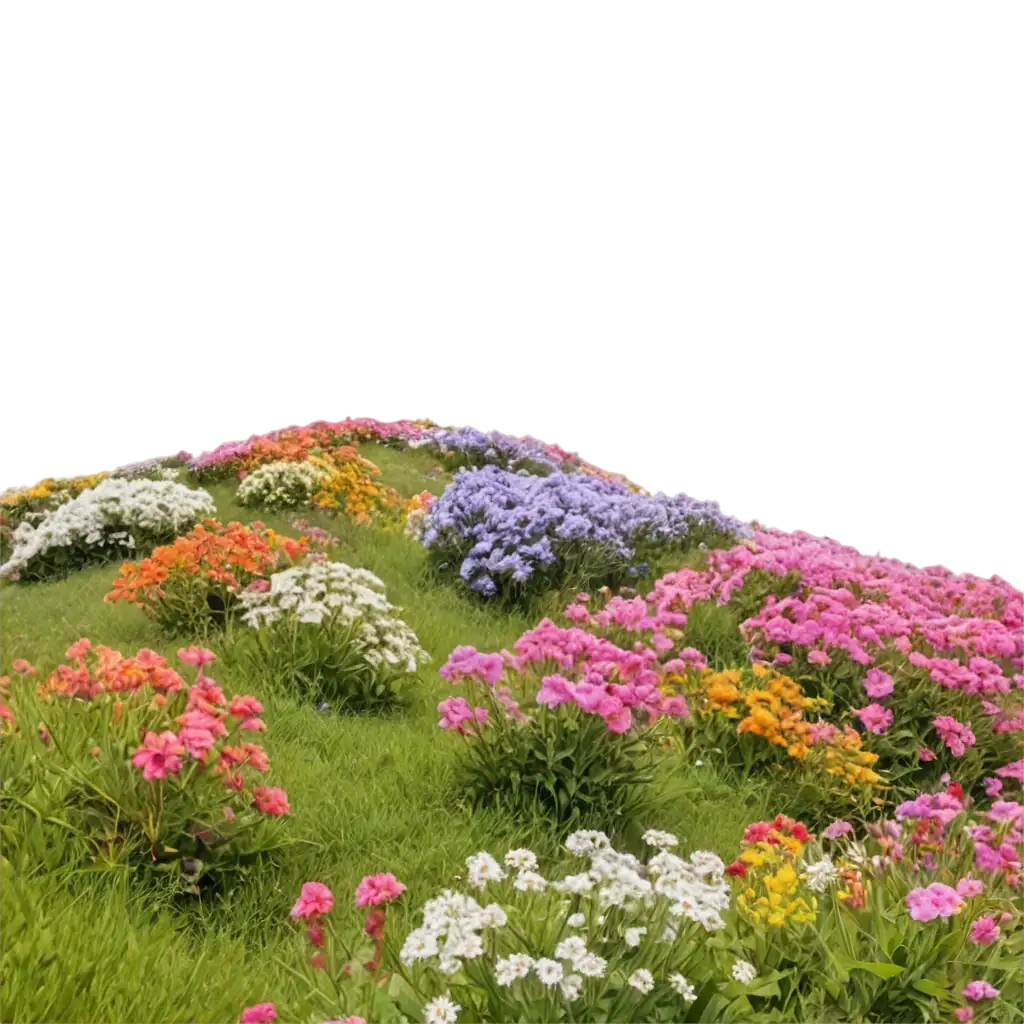 Multicolored-Pastel-Flowers-on-a-Curved-Hill-PNG-Image-for-Enhanced-Clarity-and-Detail