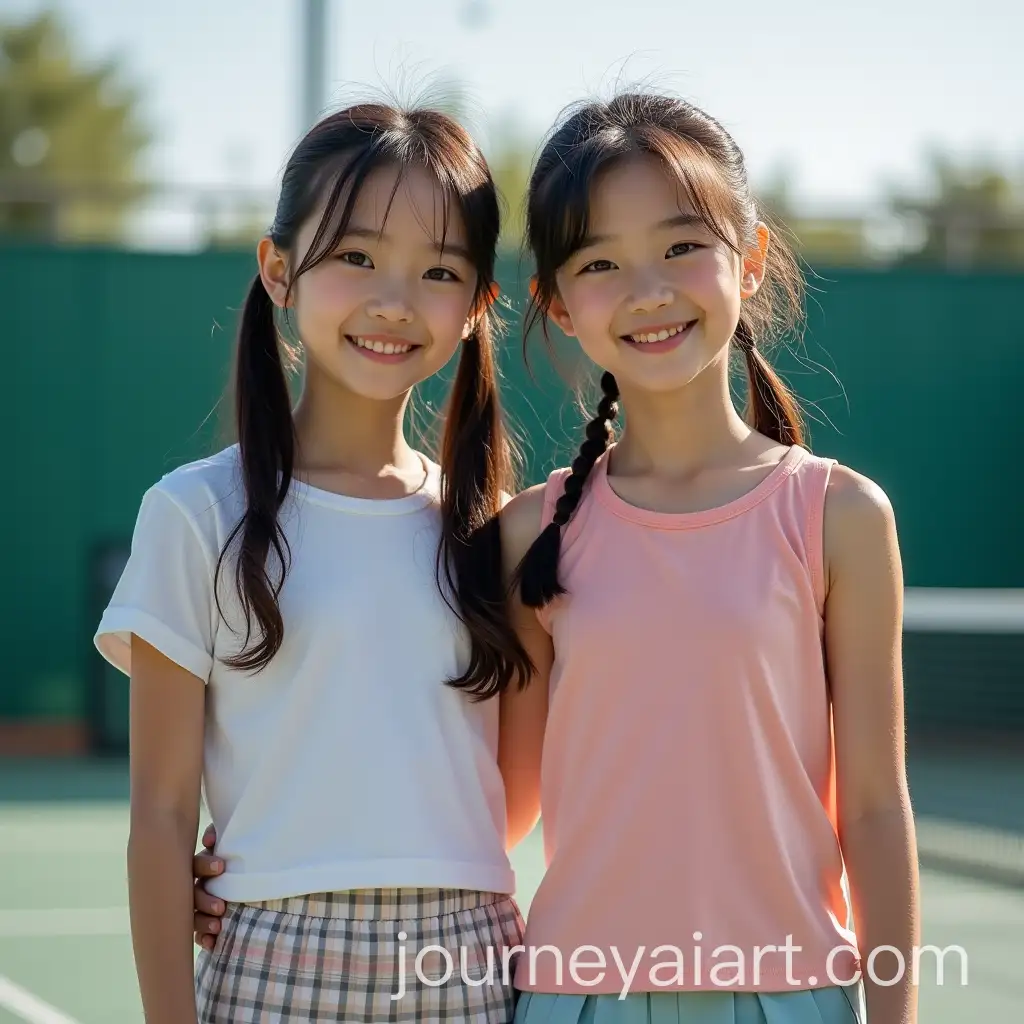 Adorable-Asian-Couple-Playing-Padel-Tennis-in-Natural-Light