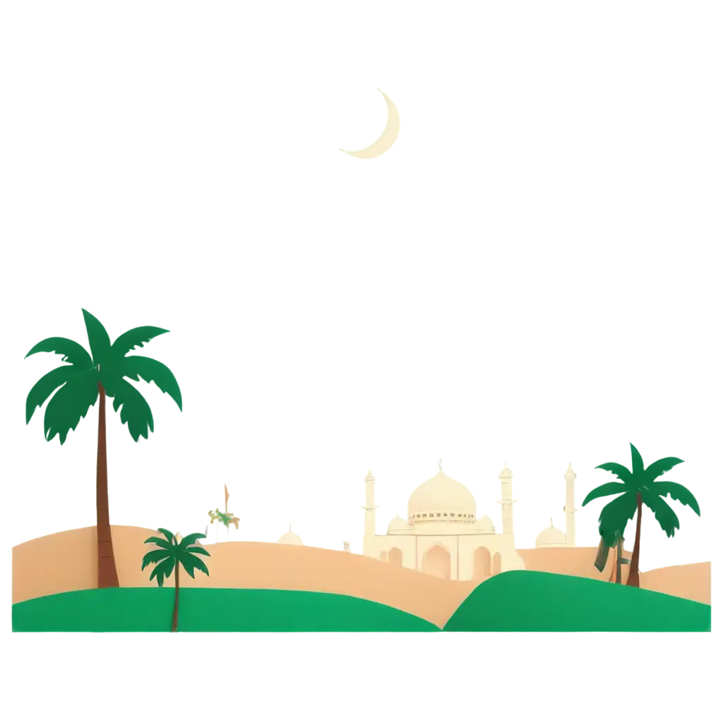 HighResolution-PNG-Vector-3D-Render-of-Isra-and-Miraj-Night-Journey-with-Masjid-alAqsa-and-Crescent-Moon