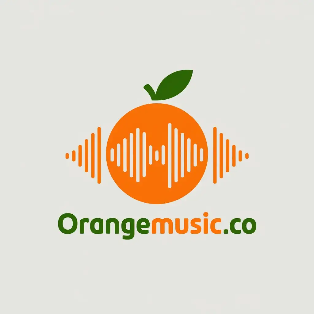 LOGO Design for Orangemusicco Orange Fruit Silhouette with Sound Bars