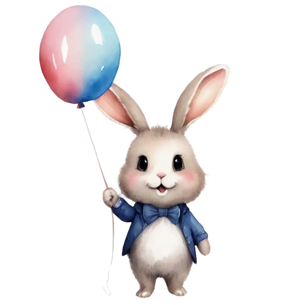 Adorable-Bunny-Holding-a-Balloon-PNG-Image