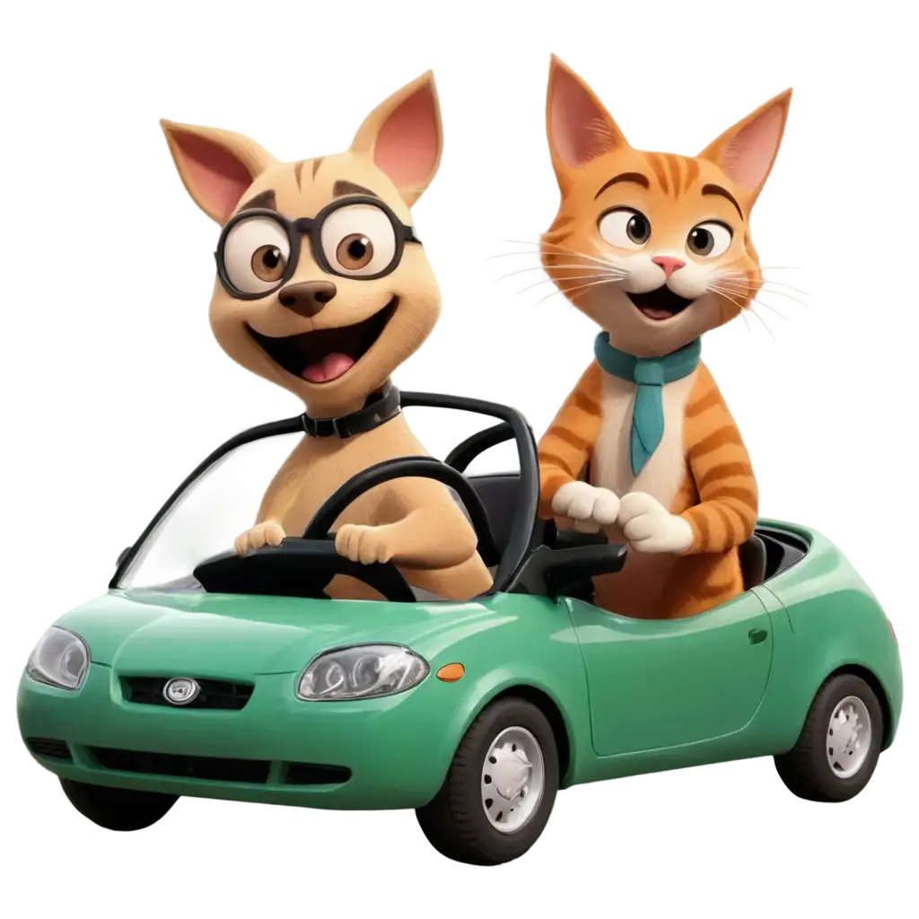 Dynamic-PNG-Image-of-a-Dog-and-Cat-Driving-a-Car-Quirky-and-Playful-Concept