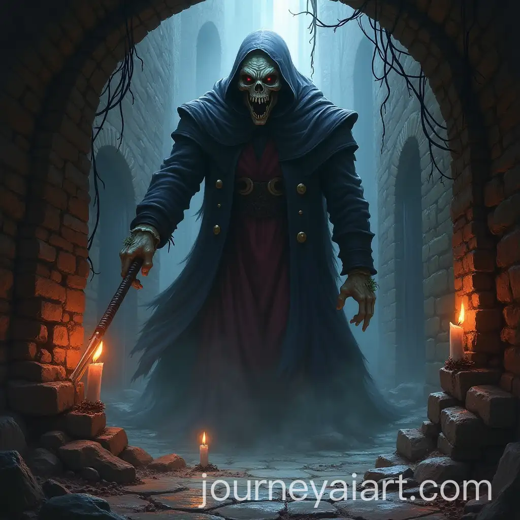 Death-House-Dungeon-with-4-Ghouls-Curse-of-Strahd-DND-Art
