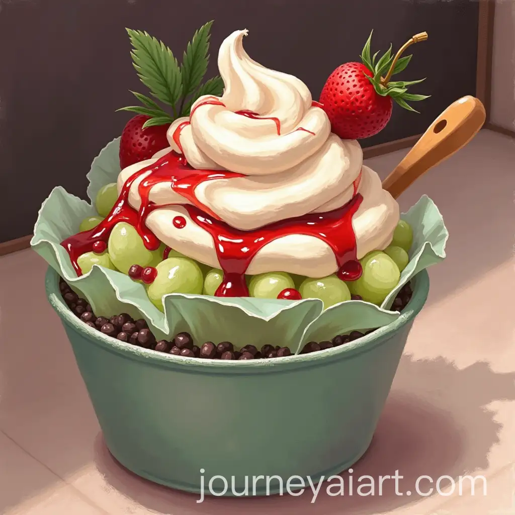Delicious-Ice-Cream-on-a-Checkered-Pattern-Background