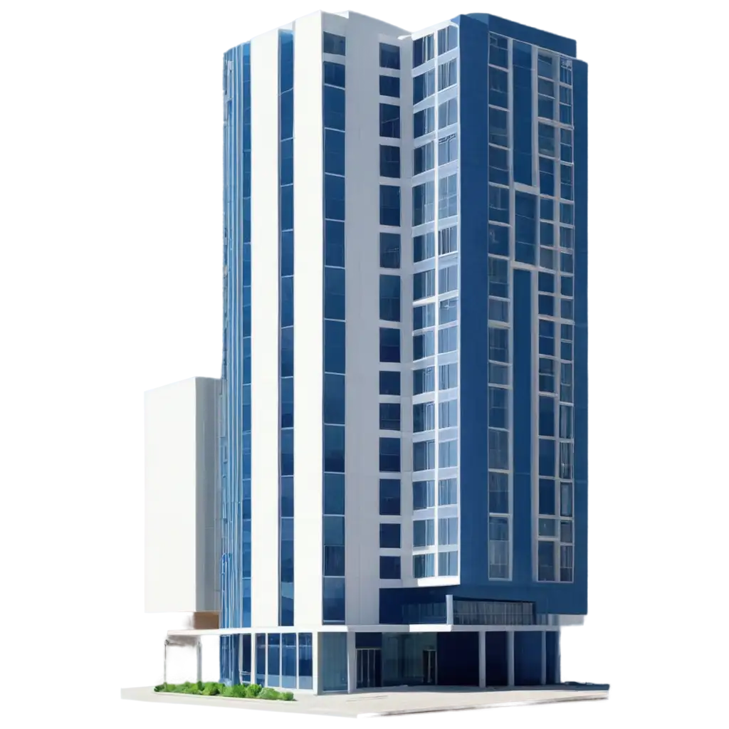 20Story-Building-with-Tilted-Top-in-Blue-and-White-PNG-Image-for-Architectural-Visuals