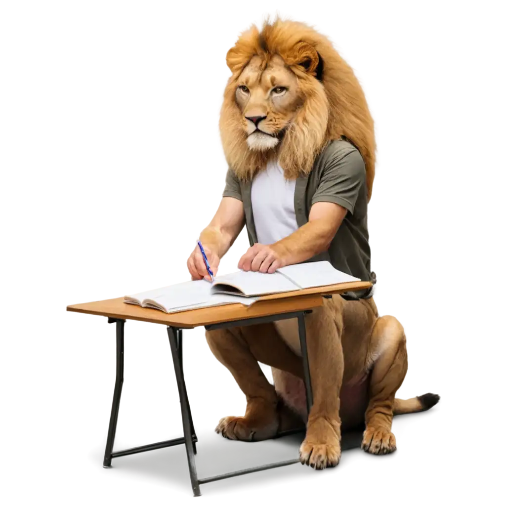 PNG-Image-of-a-Lion-Studying-Maths-Creative-AI-Art-Prompt