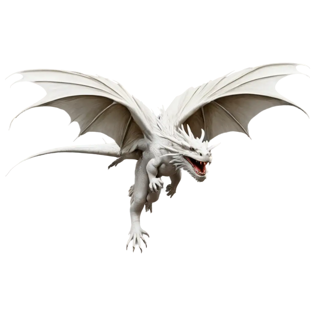 HighQuality-Fantasy-White-Dragon-Flying-PNG-Image-for-Mythical-Creatures-Enthusiasts