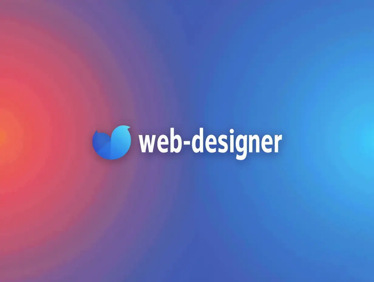 Create an website logo using the color blue and red for my agency with name web-designer