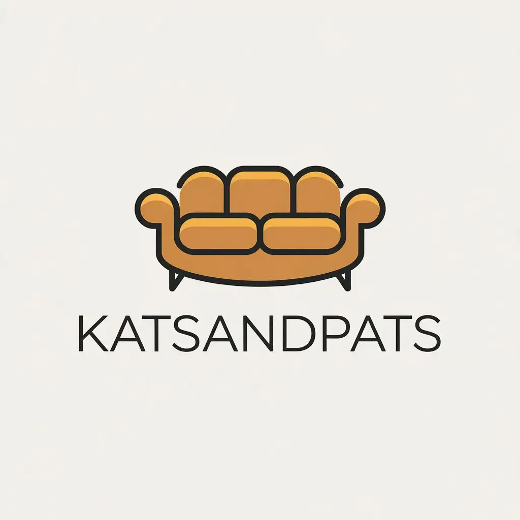 LOGO Design for KatsandPats Minimalistic Couch Symbol for Retail Industry