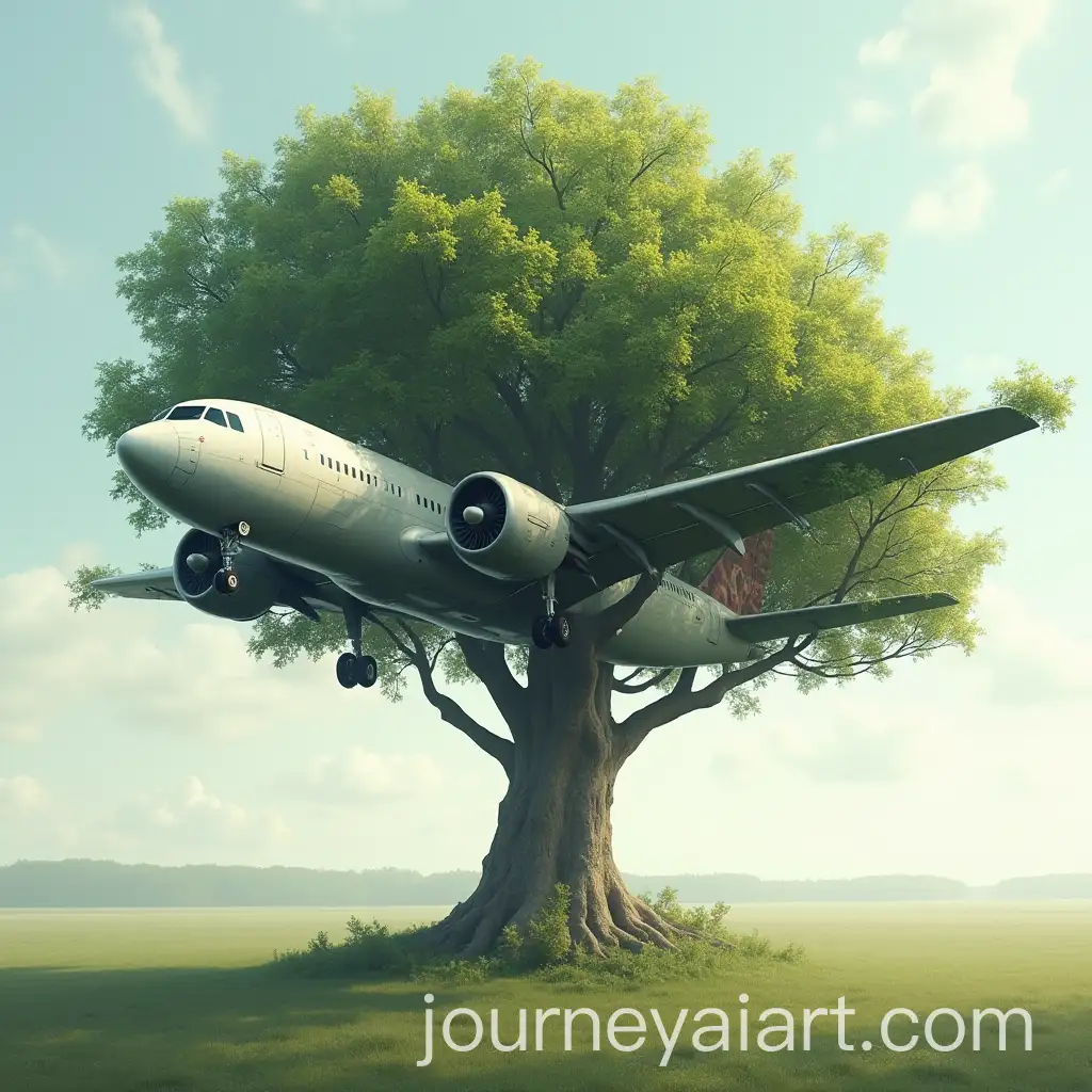 TreeShaped-Airplane-in-a-Whimsical-Landscape