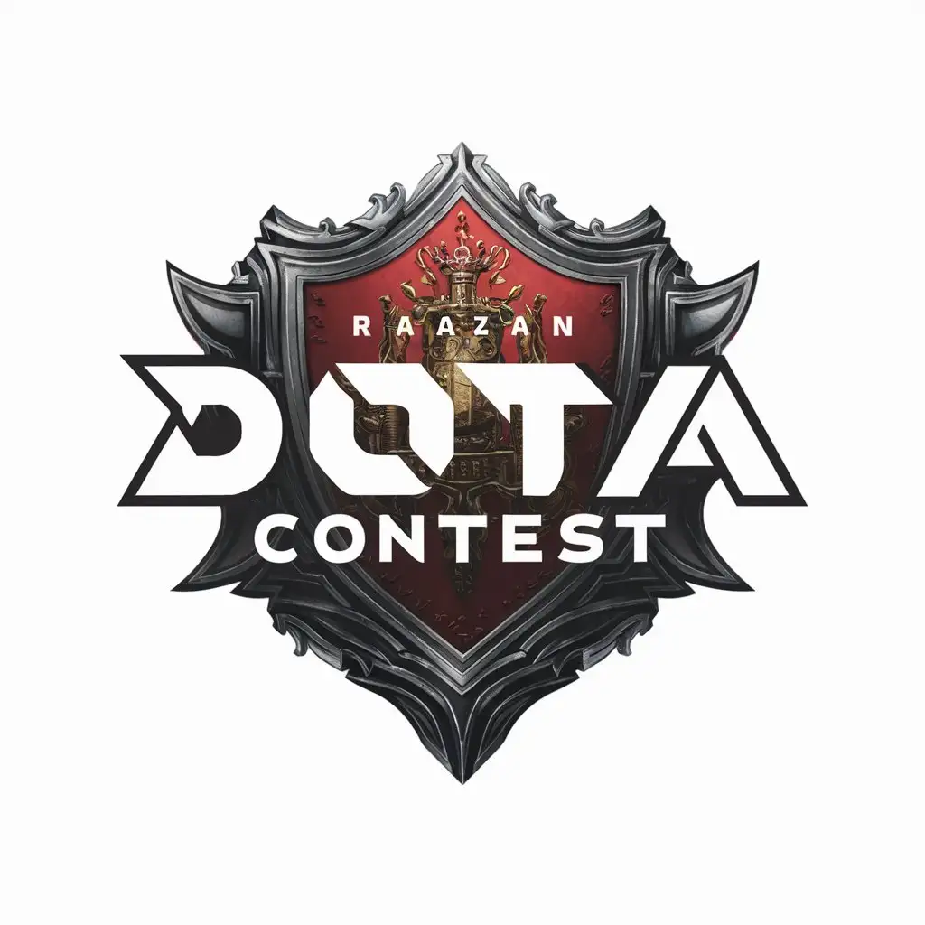 a logo design,with the text "Dota contest", main symbol:Shield (aegis) on which the Riazan coat of arms are depicted,complex,be used in Others industry,clear background