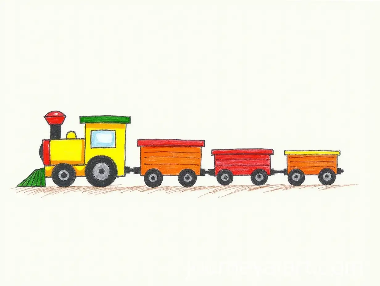 Brightly-Colored-Locomotive-with-Four-Vibrant-Wagons