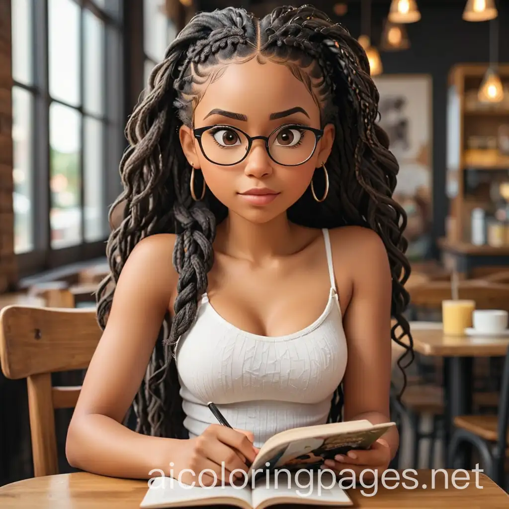 LightSkinned-Black-Woman-Reading-in-a-Cafe