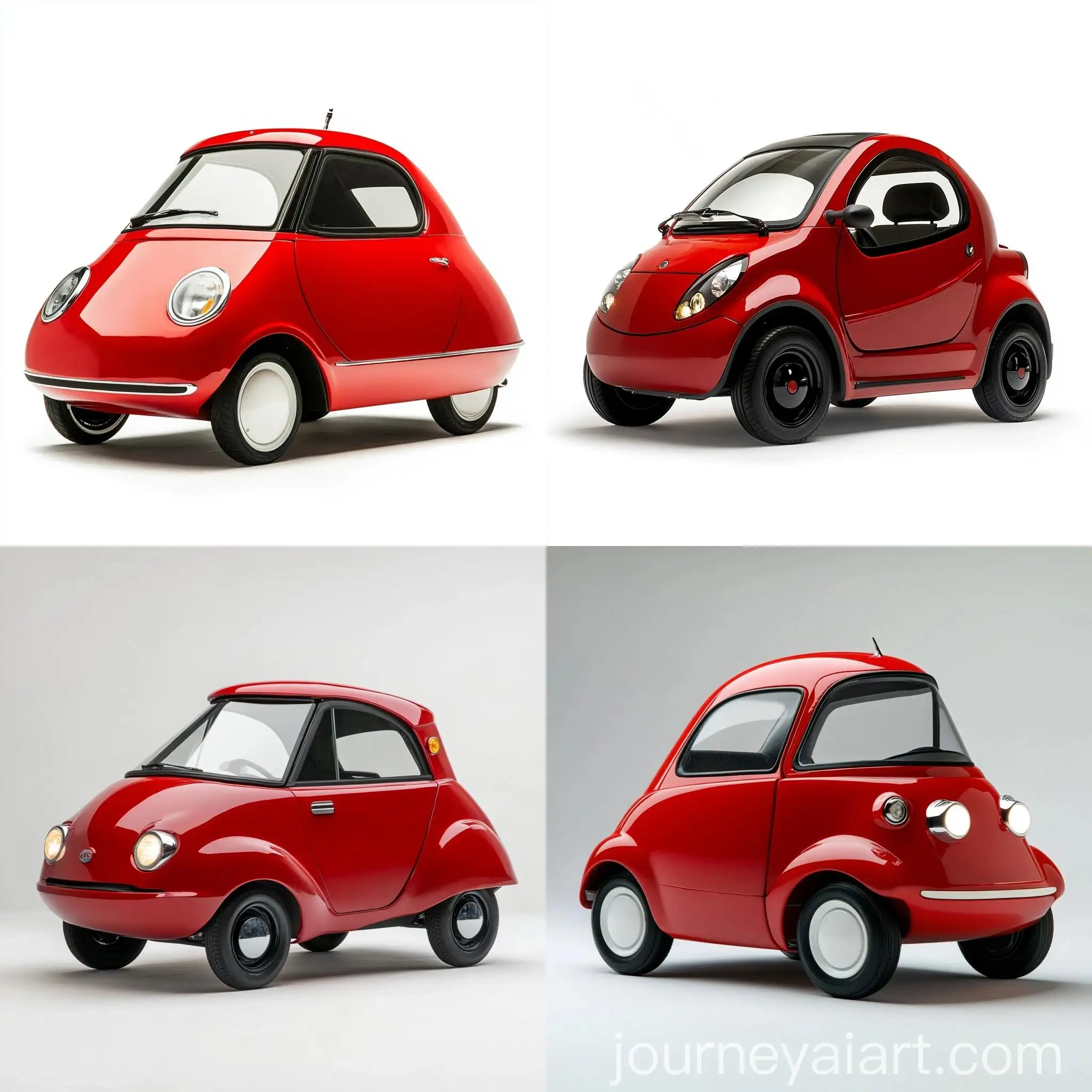 Contemporary-Red-Microcar-on-White-Background-with-Daytime-Running-Lights-LED