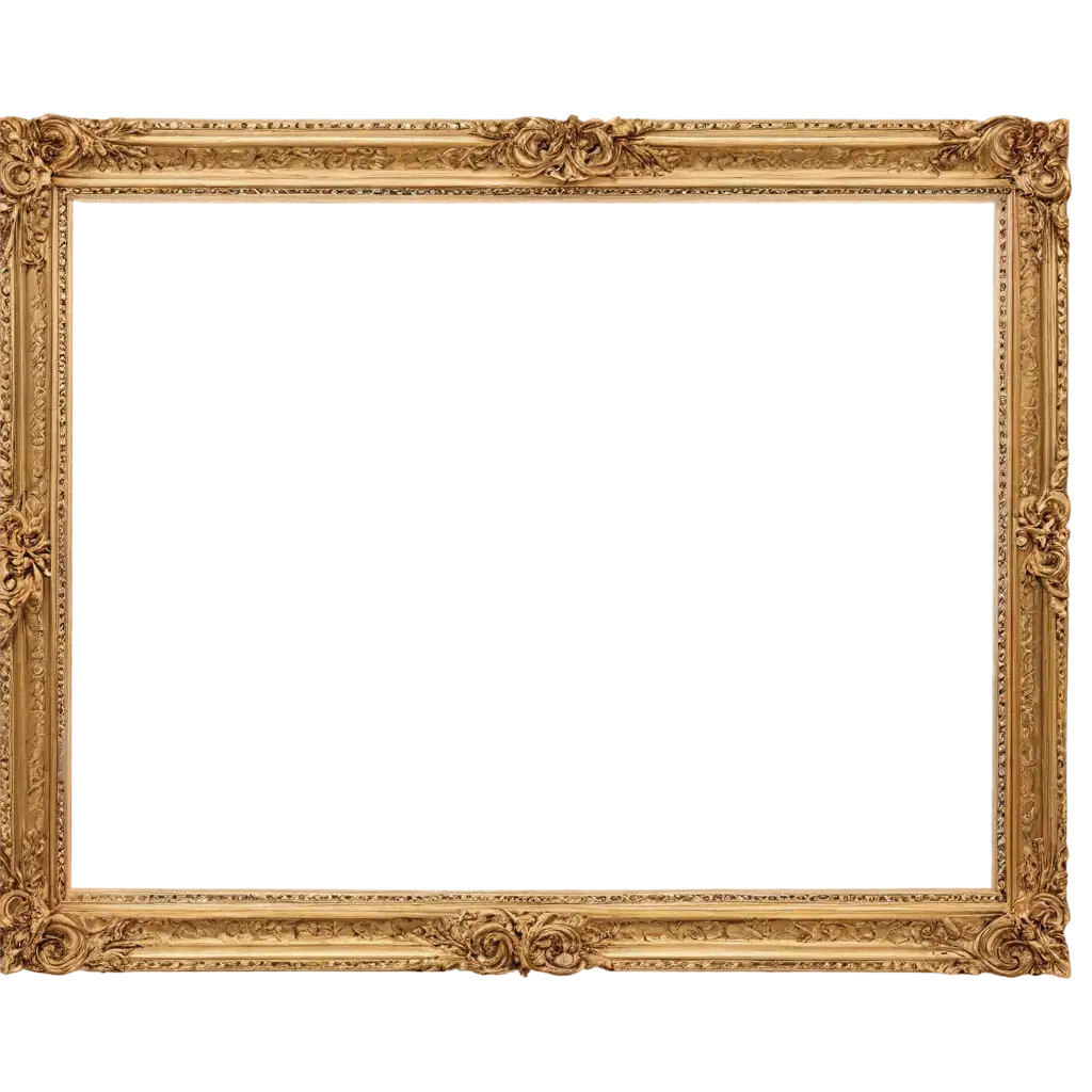 Elegant-GoldFramed-Square-PNG-with-Intricate-Carvings-Perfect-for-HighQuality-Digital-Creations