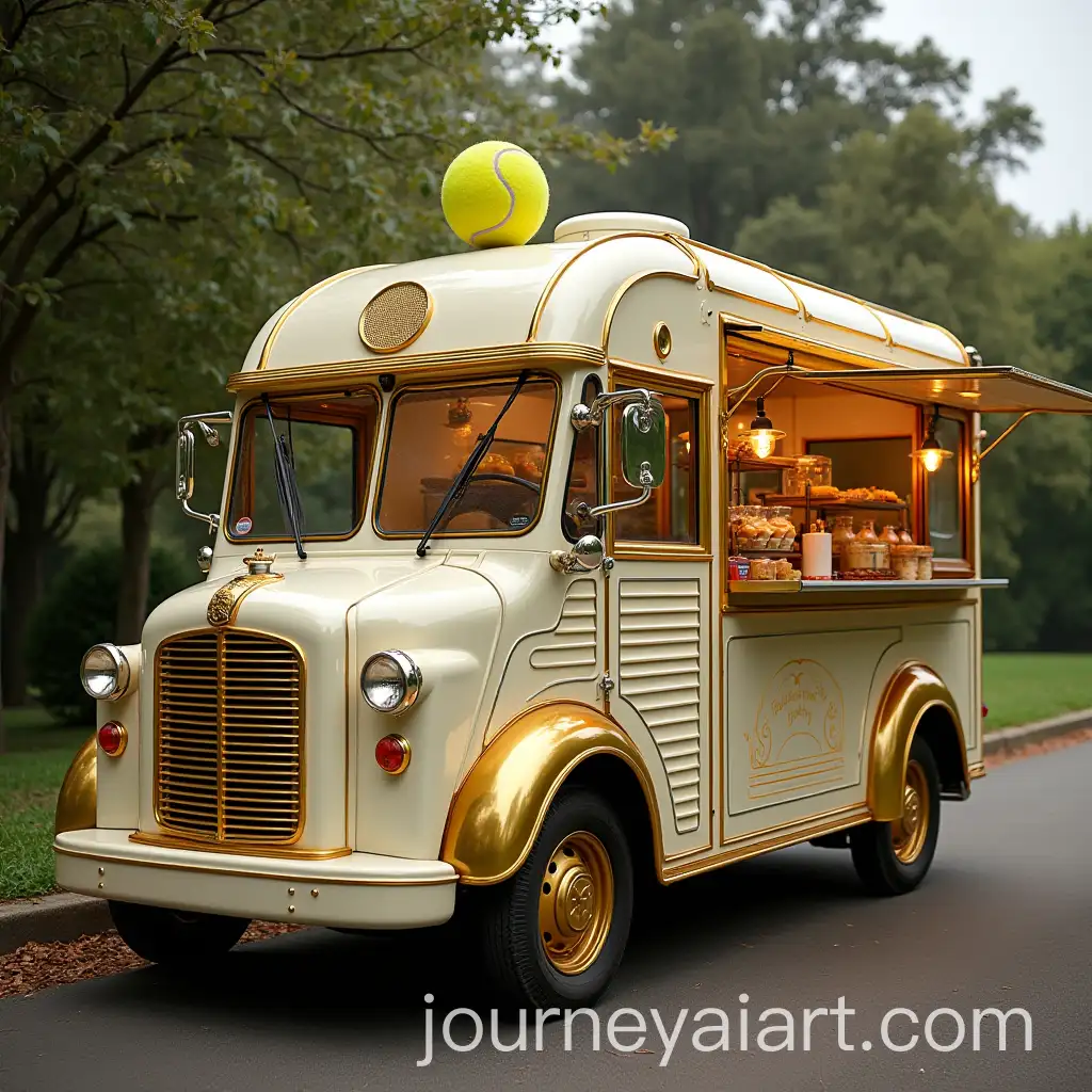 Elegant-Food-Truck-with-Tennis-Theme-and-Gold-Accents
