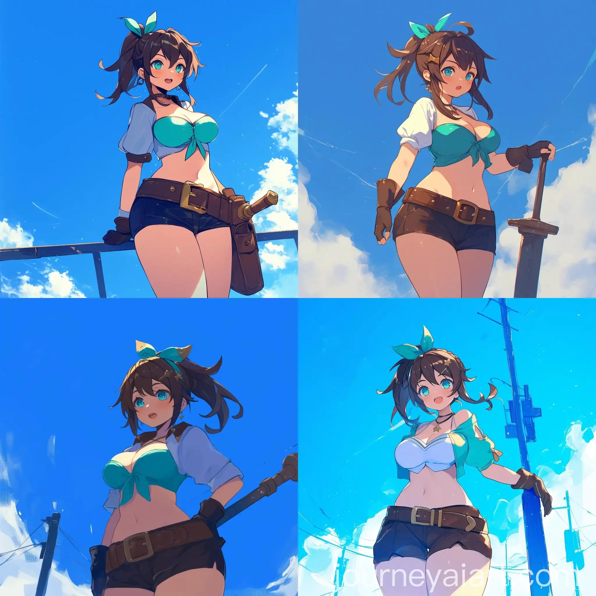 Girl-Standing-Tall-under-Blue-Sky