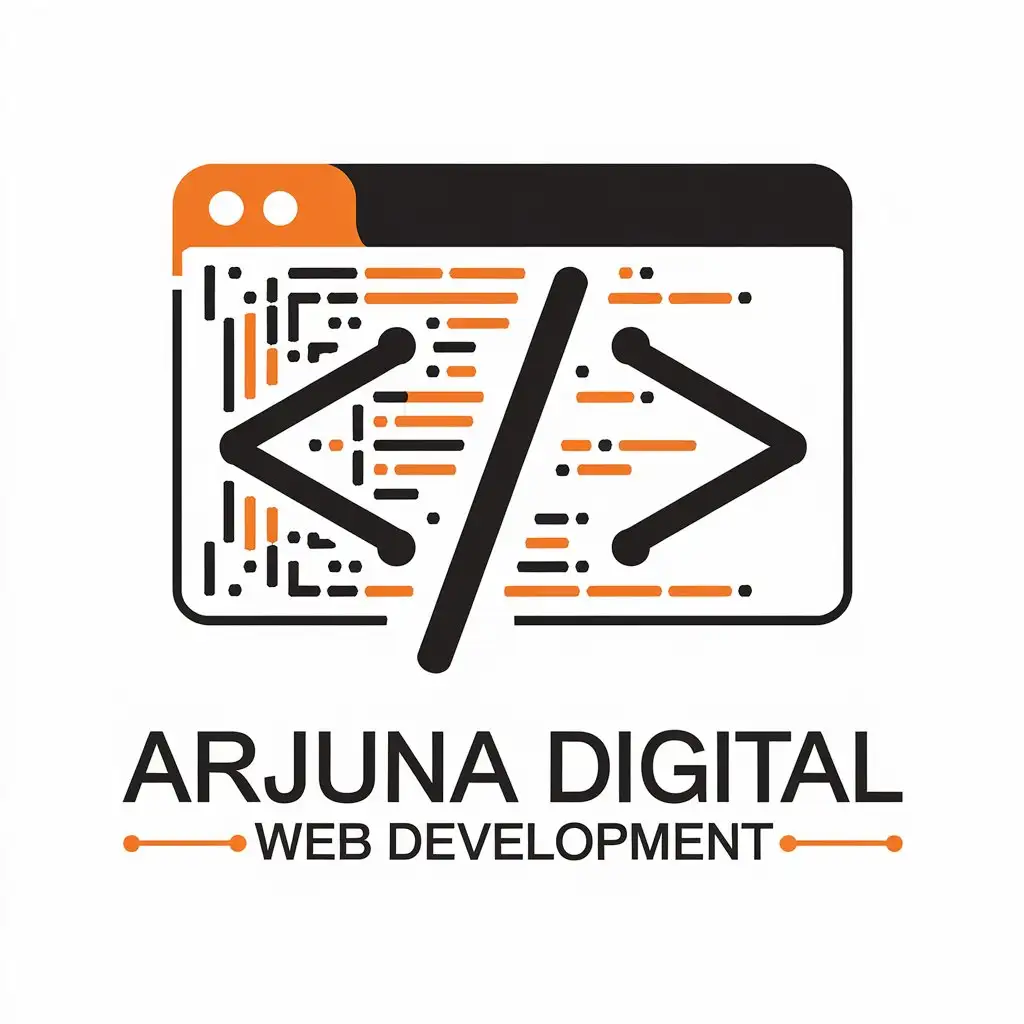 LOGO Design for Arjuna Digital Vector Logo with Coding and Browser Symbol for Web Development