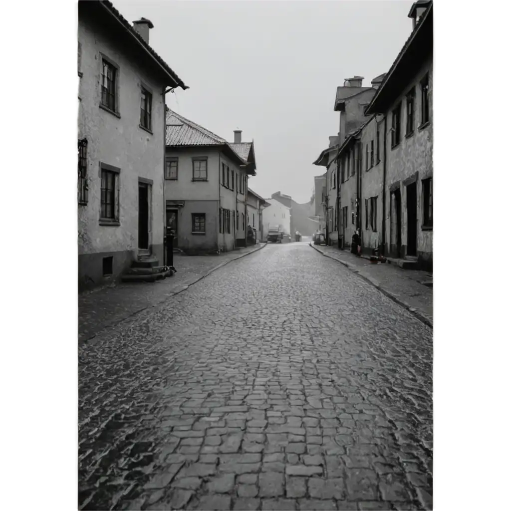 Rainsoaked-Cobblestone-Streets-with-Children-Playing-and-Distant-Workshops-PNG-Image-for-Nostalgic-Urban-Scenes