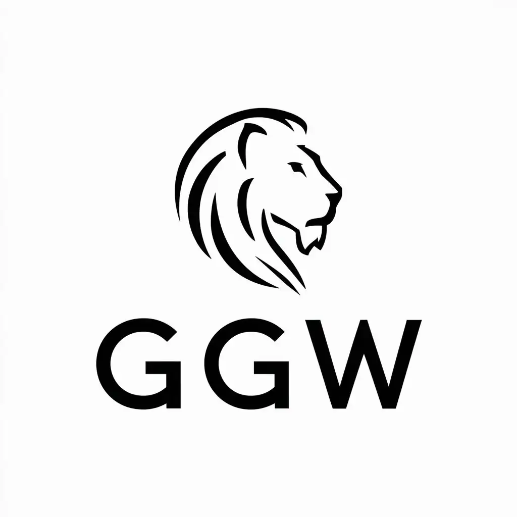 Logo-Design-For-GGW-Modern-Lion-Emblem-on-a-Clean-Background