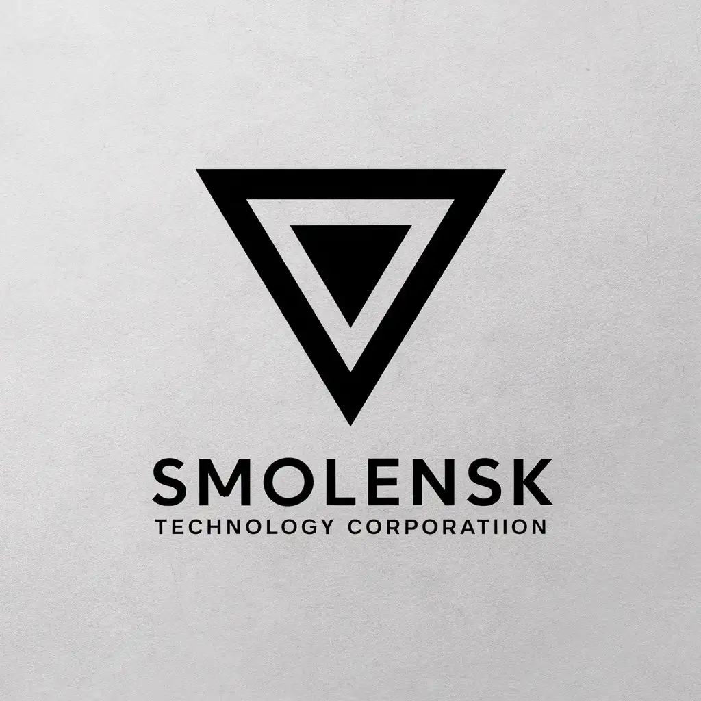 LOGO Design for Smolensk Technology Corporation Minimalistic Inverted Triangle Symbol