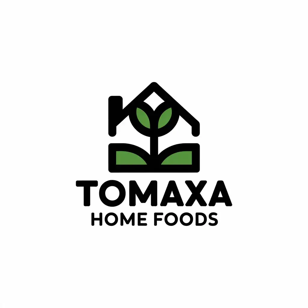 a vector logo design,with the text "Tomaxa home foods ", main symbol:House,,complex,be used in Restaurant industry,clear background