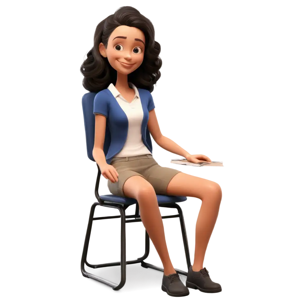 Happy-Student-Sitting-on-a-Chair-PNG-Image-3D-Model-Concept