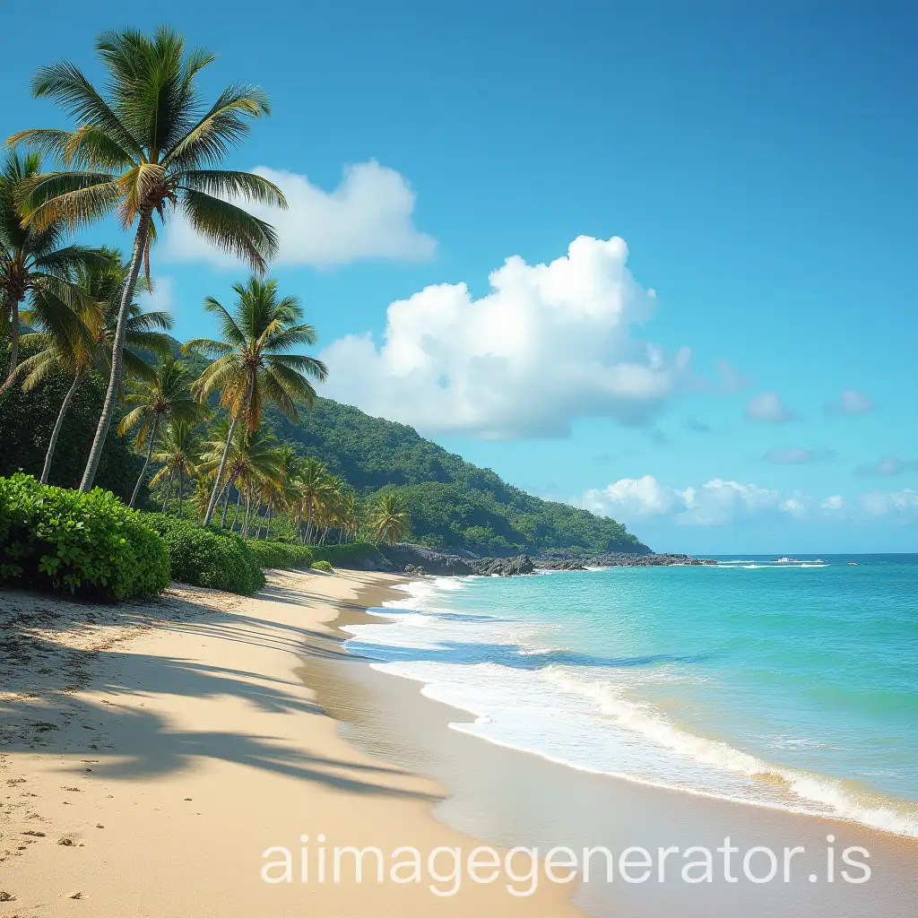 Tranquil-Caribbean-Beach-in-Costa-Rica-with-Crystal-Clear-Waters