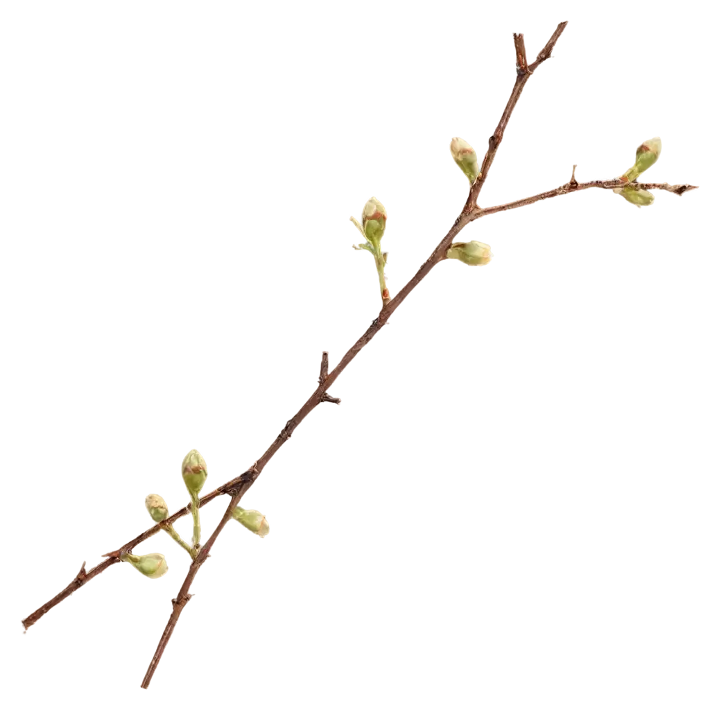 a twig with swelling buds