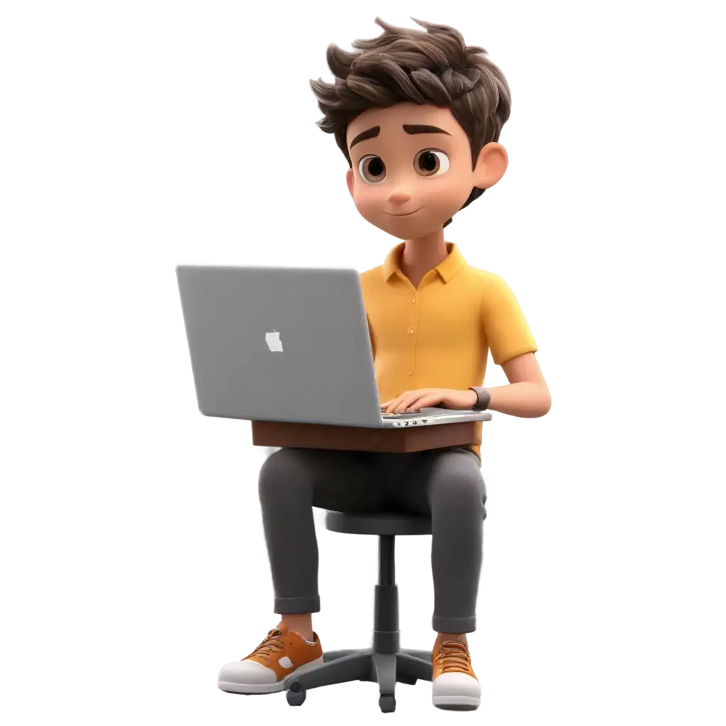 Animated-PNG-Image-of-a-Boy-Sitting-in-Front-of-a-PC-in-an-Office-Setting