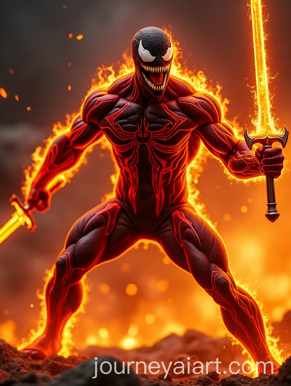 Fiery-Muscular-Venom-Superhero-with-Blazing-Sword-in-Fiery-Battle-Stance