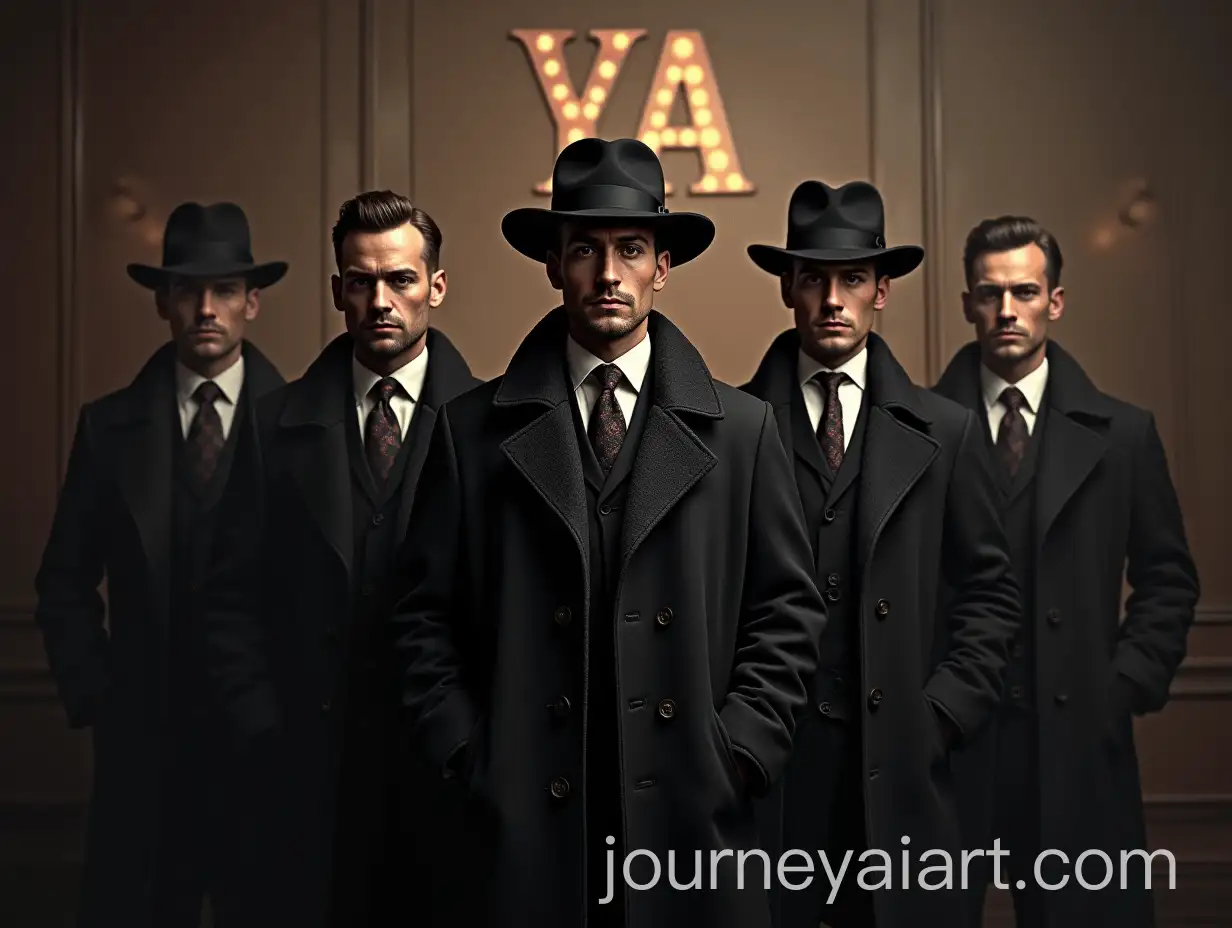 1930s-Mafia-Men-in-Coats-with-Clan-Name-YA-in-Background