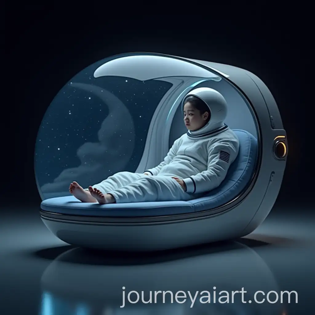 Astronaut-Relaxing-in-Futuristic-Sleeping-Pod-with-Starry-Exterior