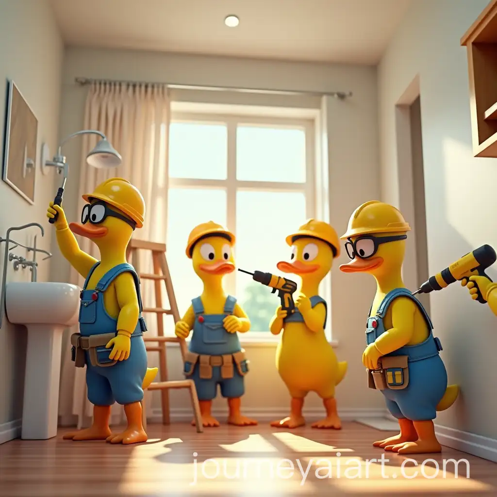Humanoid-DucksAI-Image-Prompt-Expansion-as-Electricians-and-Home-Repair-Technicians-in-a-Bright-Home-Setting