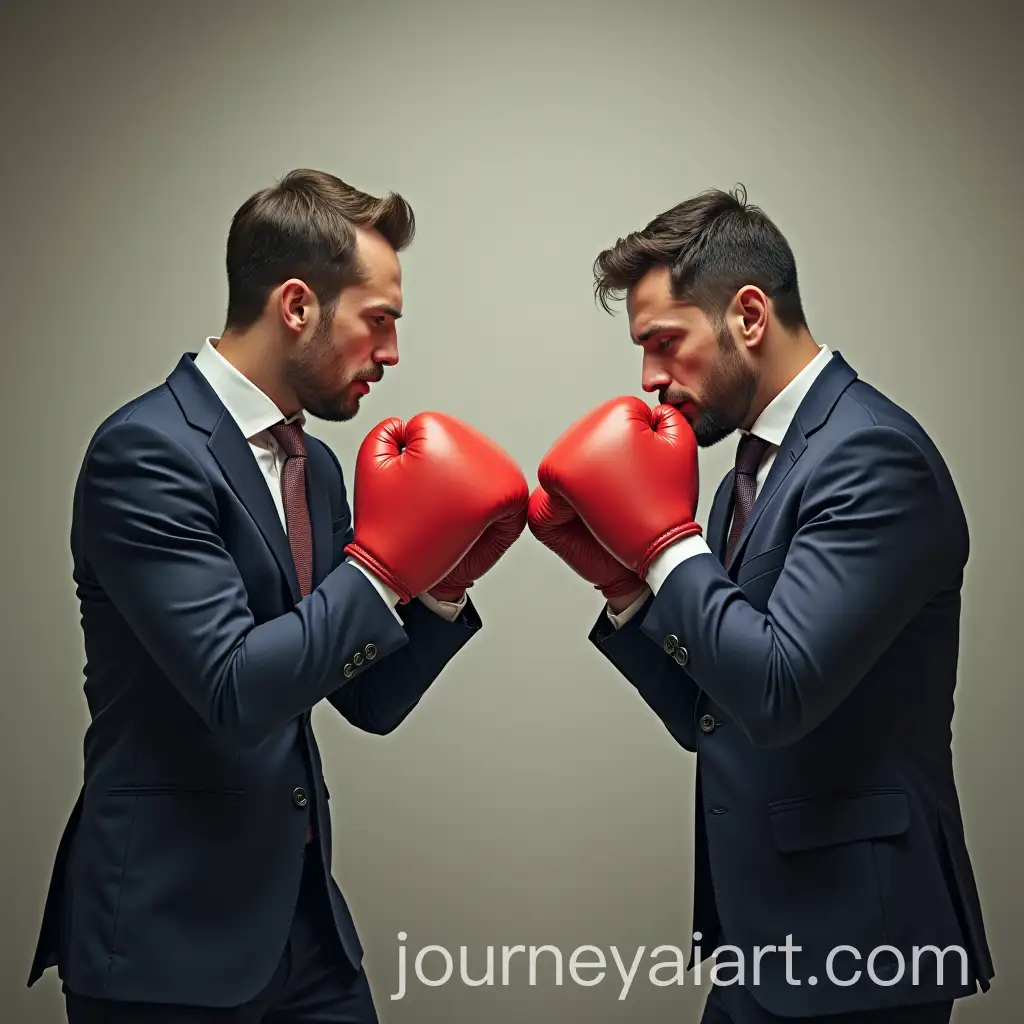 Employer-and-Job-Applicants-Engaged-in-a-Boxing-Fight-Pose