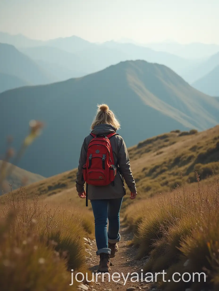 Brave-Woman-Embarking-on-a-Mysterious-Journey-to-a-Hilltop