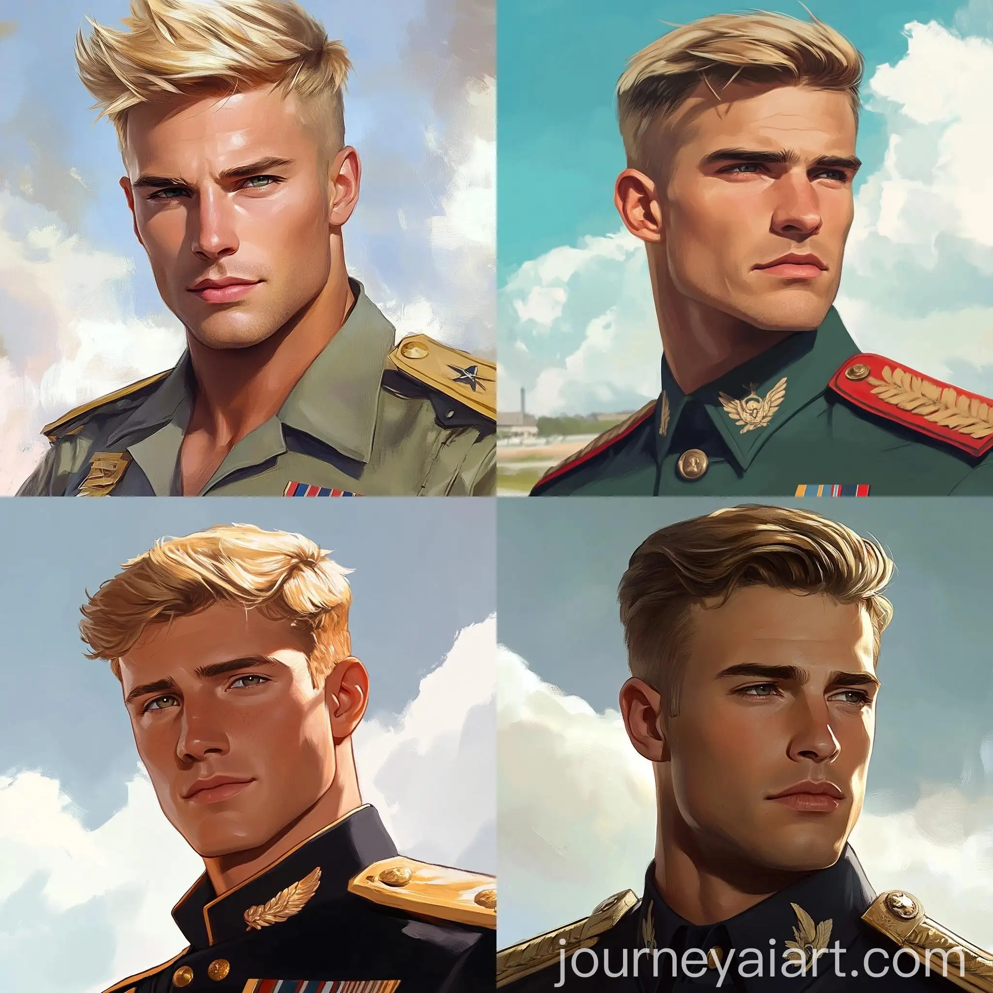 Military-Captain-in-Summer-Uniform-on-Base-with-Clear-Sky