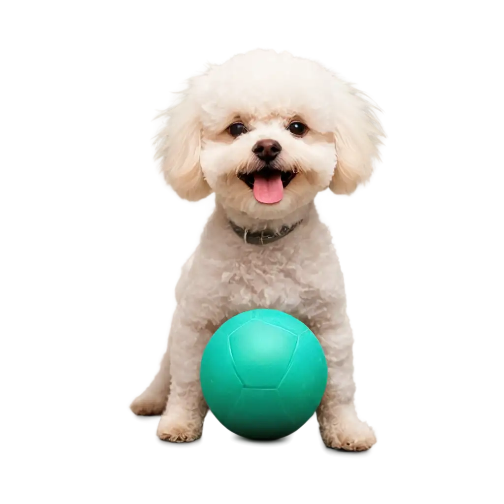 Cheerful-Bichon-Fris-Dog-Playing-with-Ball-PNG-Image-for-Creative-Projects