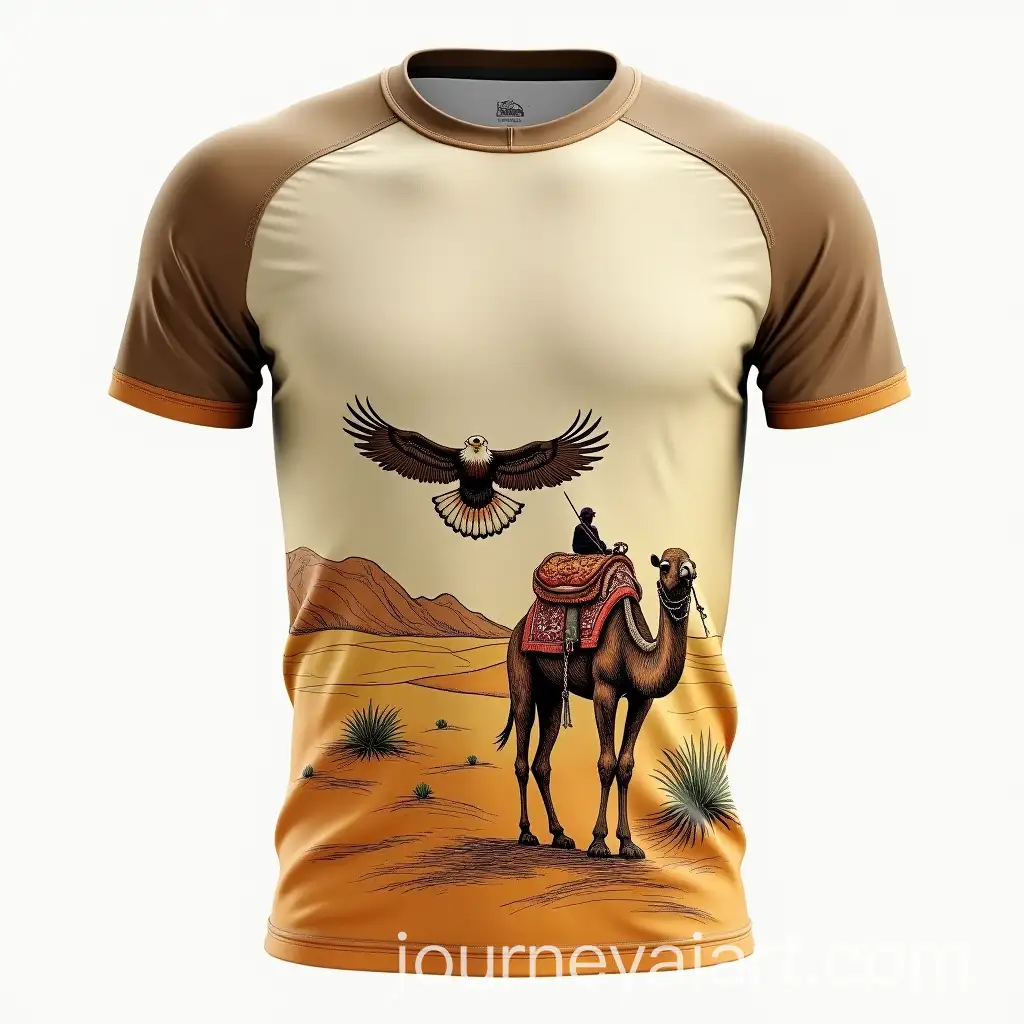Eagle-and-Camel-in-Desert-Landscape-Artwork