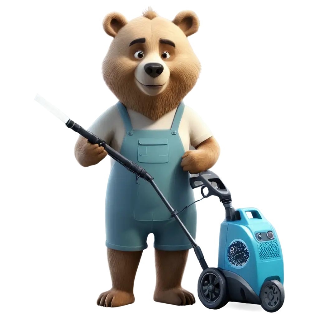 Friendly-Cartoon-Bear-with-a-Pressure-Washer-PNG-HighQuality-Image-for-Versatile-Uses