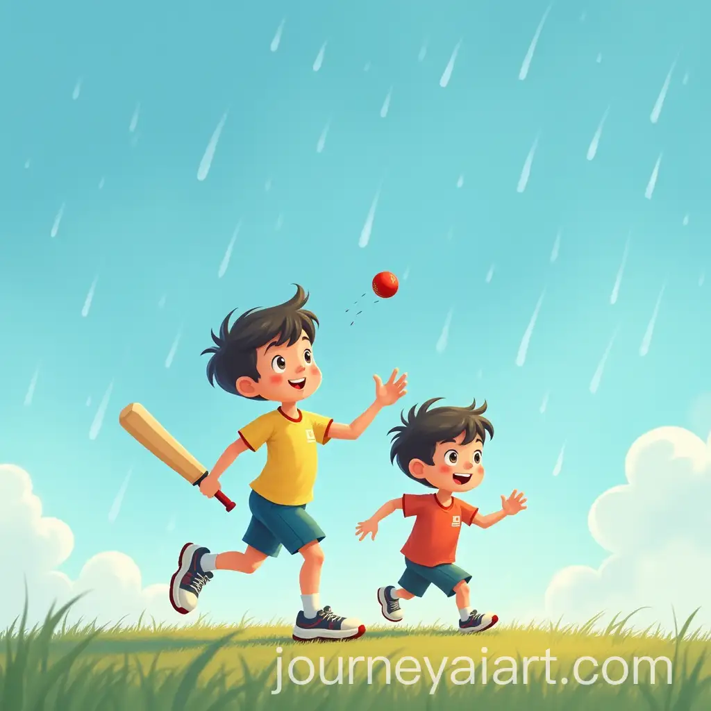 Boys-Playing-Cricket-under-Rainy-Blue-Sky