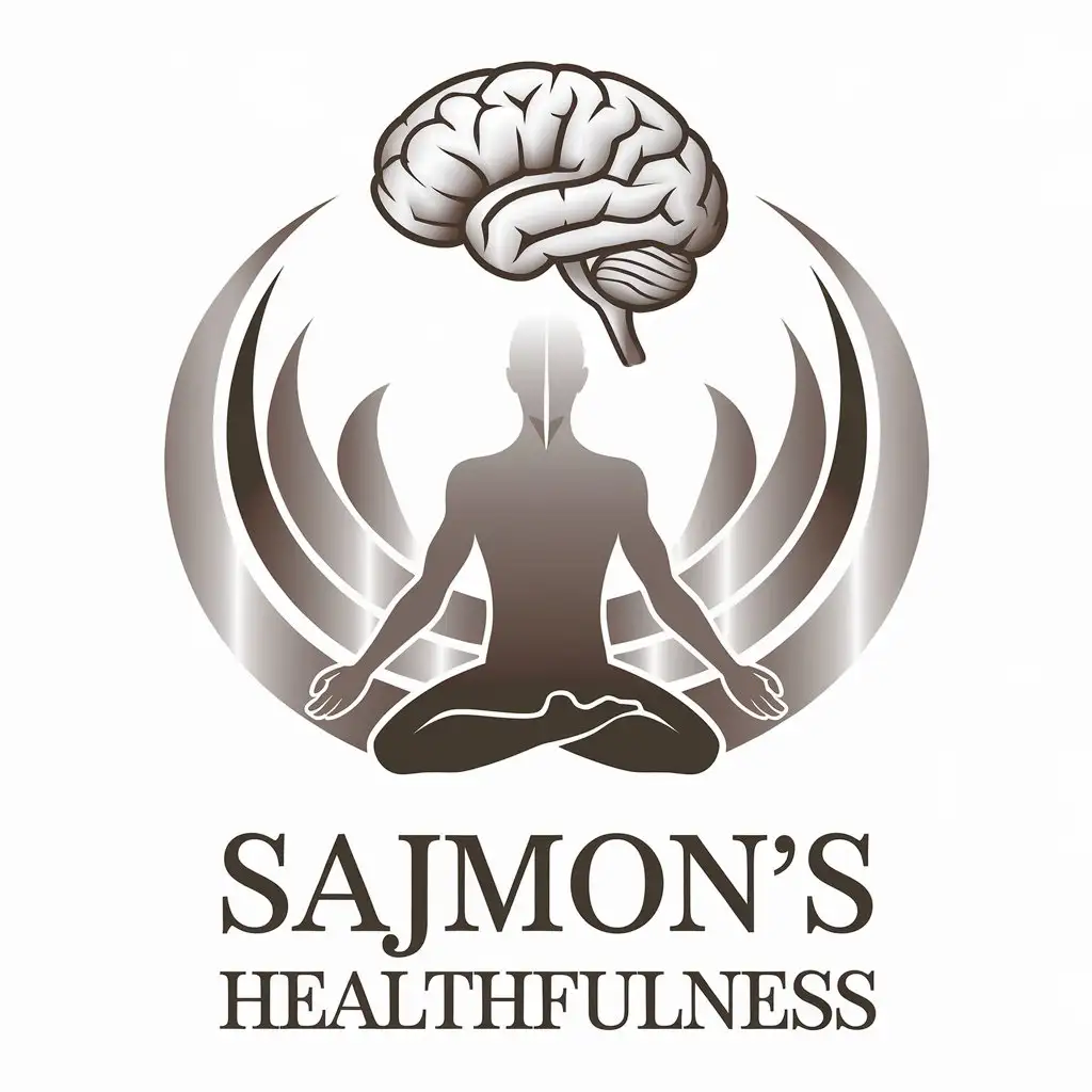 LOGO Design for Sajmons Healthfulness Human Body and Brain in Harmony with Clear Background