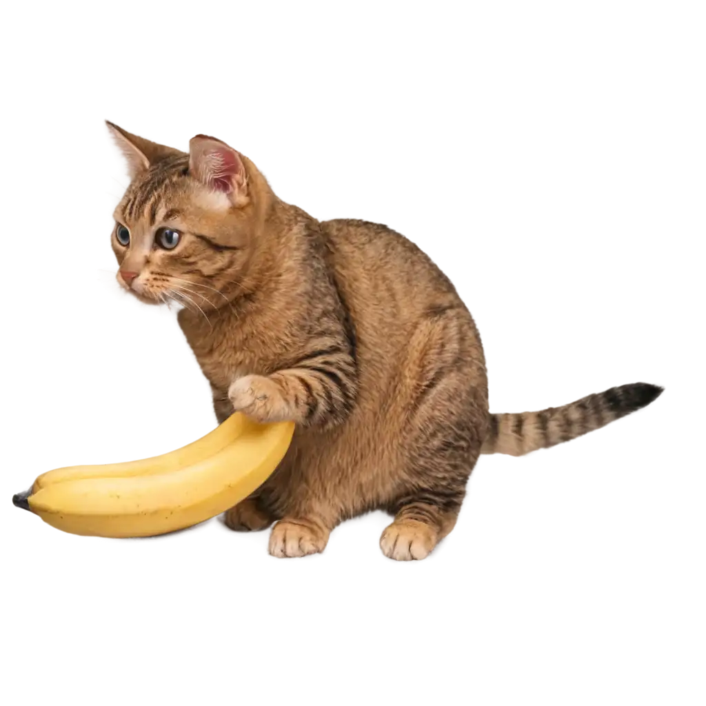 Cat-Eating-Banana-PNG-Image-for-Clear-HighQuality-Digital-Use