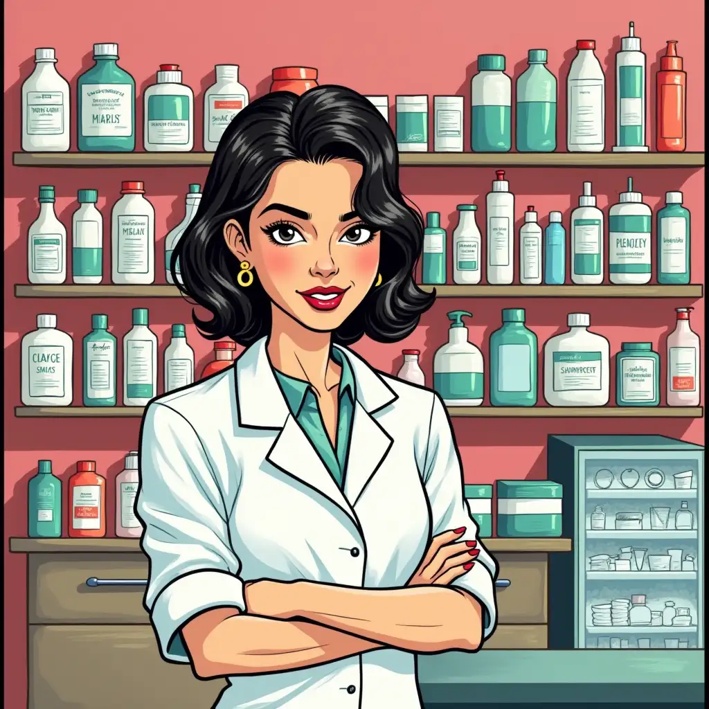 pharmacy in pop art style