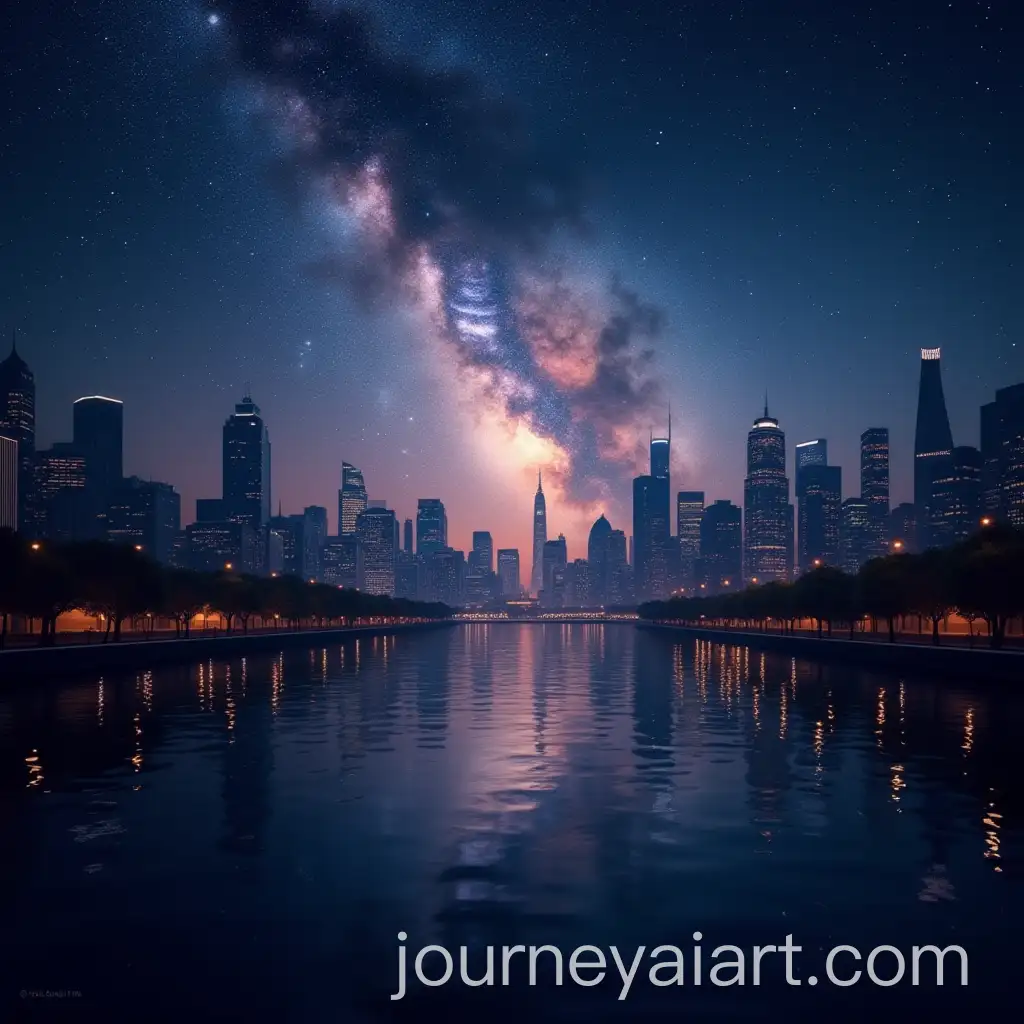 Cityscape-Blending-with-Galaxy-for-a-Dreamlike-Mood