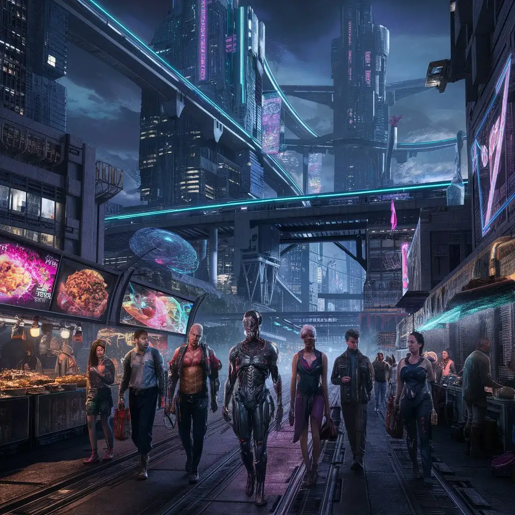 Futuristic-Cyberpunk-Cityscape-with-Neon-Lights-and-Skyscrapers