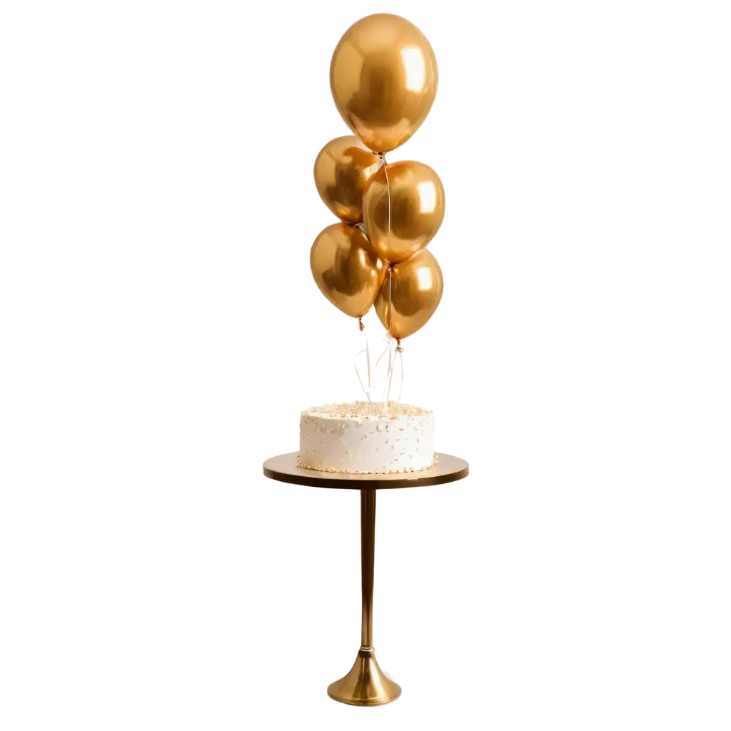 golden ballon with white cake