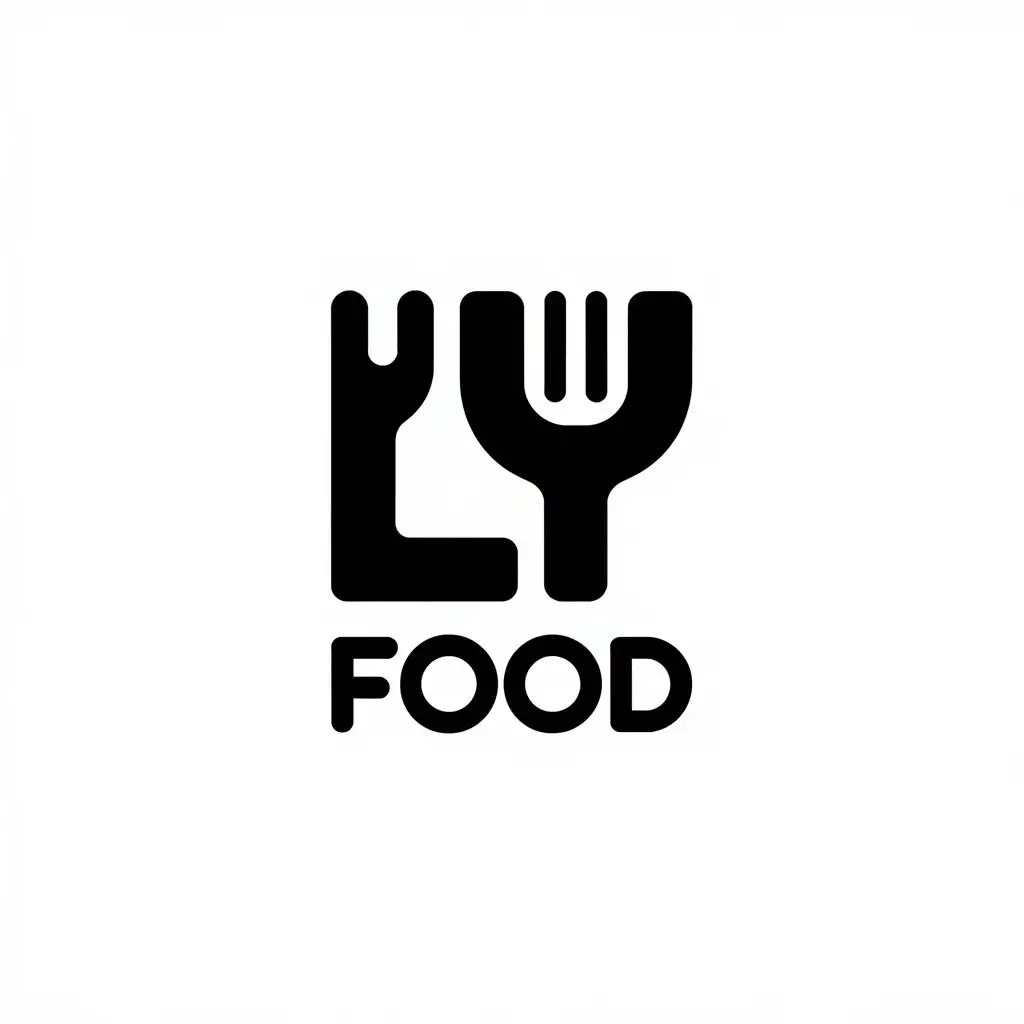 a vector logo design,with the text "LY FOOD", main symbol:LY,Minimalistic,be used in food industry,clear background