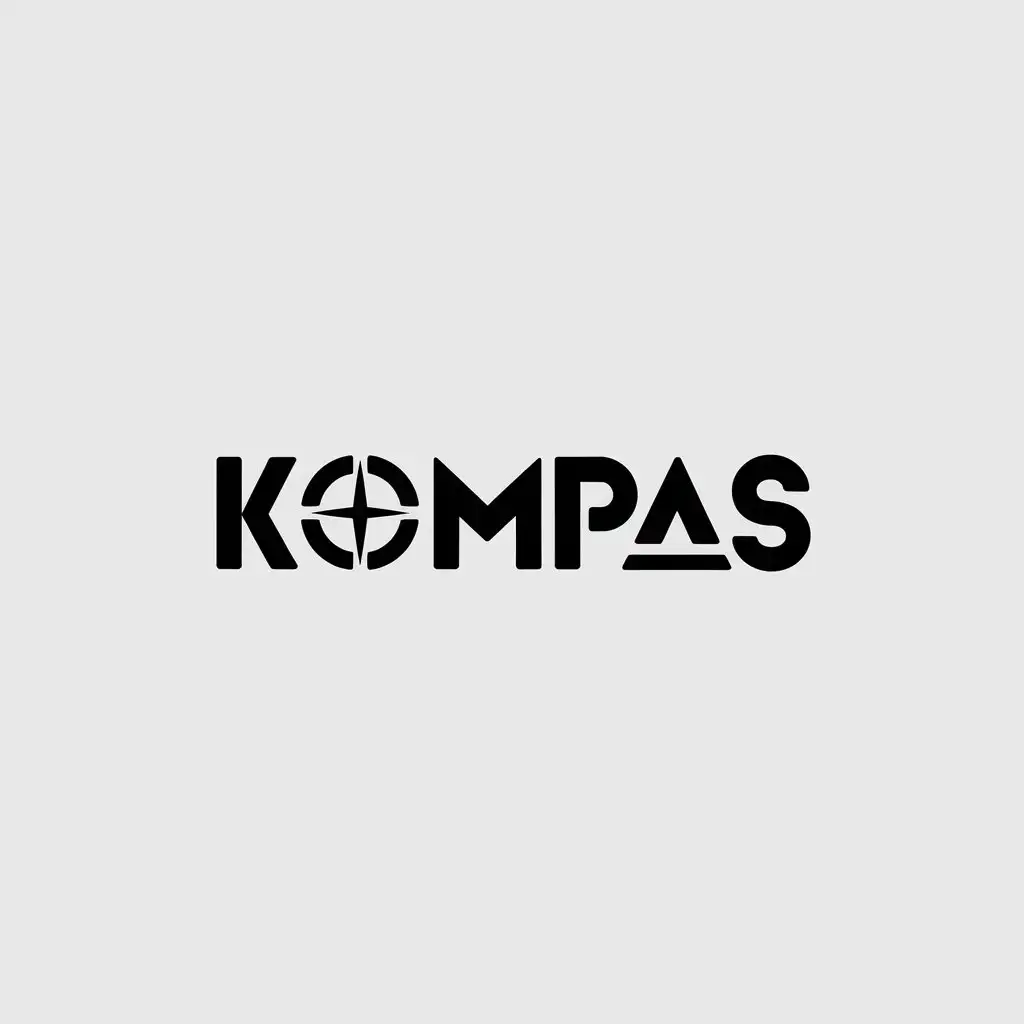 LOGO Design for Kompas Minimalistic Compass Needle Integrated into O with Clear Background for Internet Industry