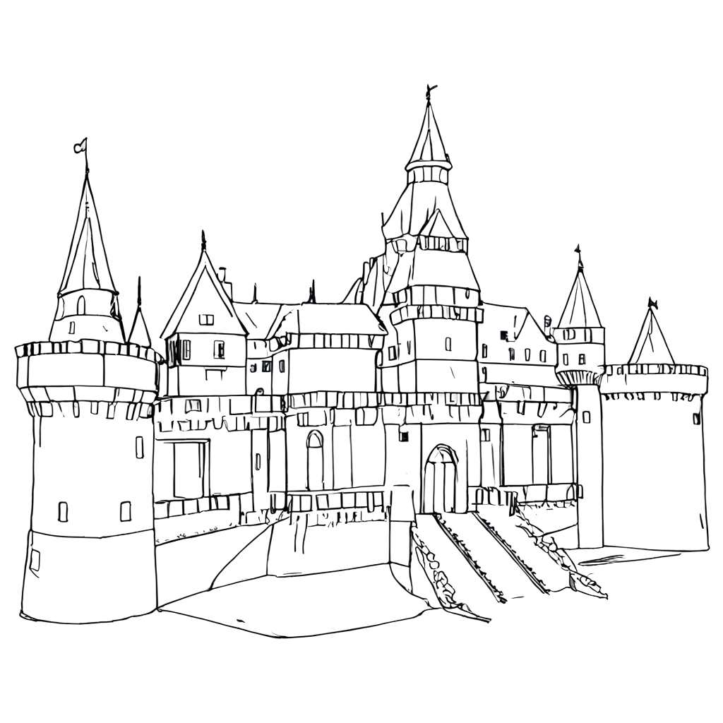 form line like castle no color just line